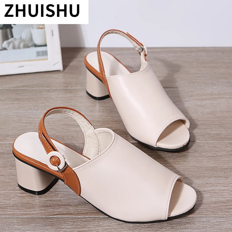 

2021 Summer Women Sandals Mixed Colors High Heels Peep Toe Dress Shoes Pumps Back Strap Ladies Shoes Roma Sandalias Mujer