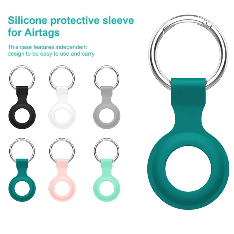 

For Apple Airtags Liquid Silicone Protective Sleeve For Apple Locator Tracker Anti-lost Device Keychain Protective Sleeve Hot