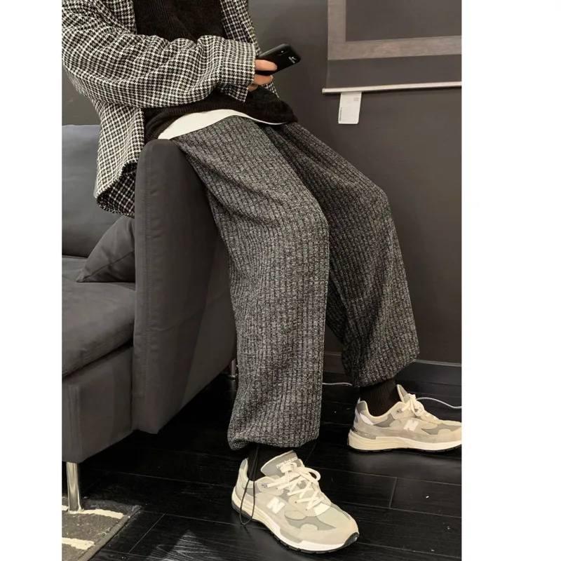 

Men's trousers spring and winter 2021 new slim woolen cloth bloomers wide-leg pants trousers loose casual young men's clothing