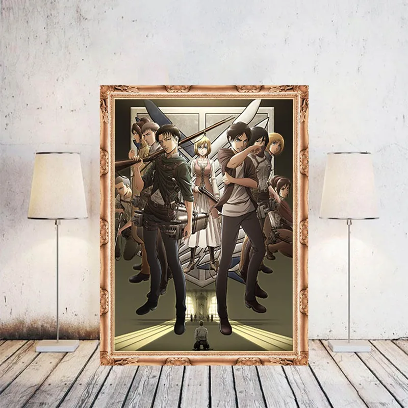 Японское аниме Атака Титанов бумага для постеров принты четкое изображение