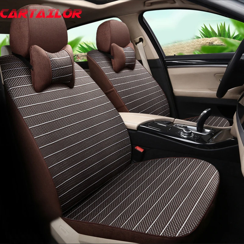 

CARTAILOR Car Seat Cover Ice Silk & Flax Fabric Styling for Jeep Grand Cherokee 2014 2011 2008 Seat Covers Cars Seat Accessories