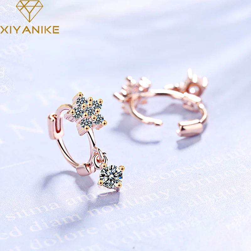 Серьги подвески женские из серебра 925 пробы с кристаллами|Серьги-подвески| |