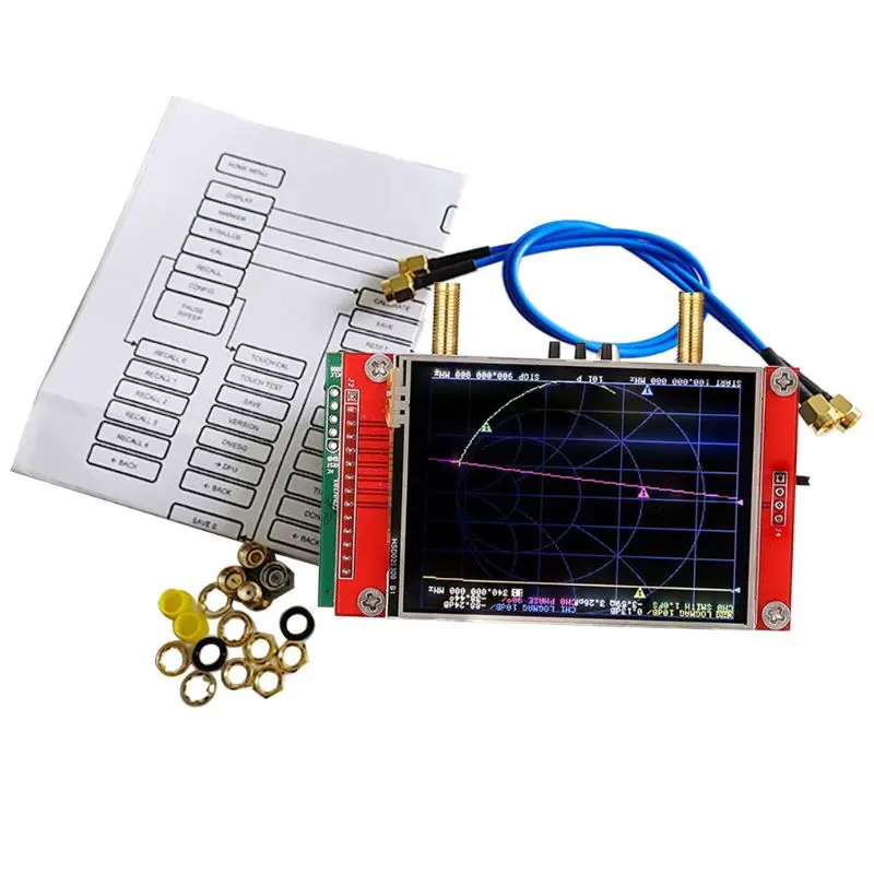 

2,8-дюймовый 3G портативный Векторный анализатор паутина 50 кГц-3г Гц S-A-A-2 NanoVNA V2 антенный анализатор коротковолновый HF VHF UHF