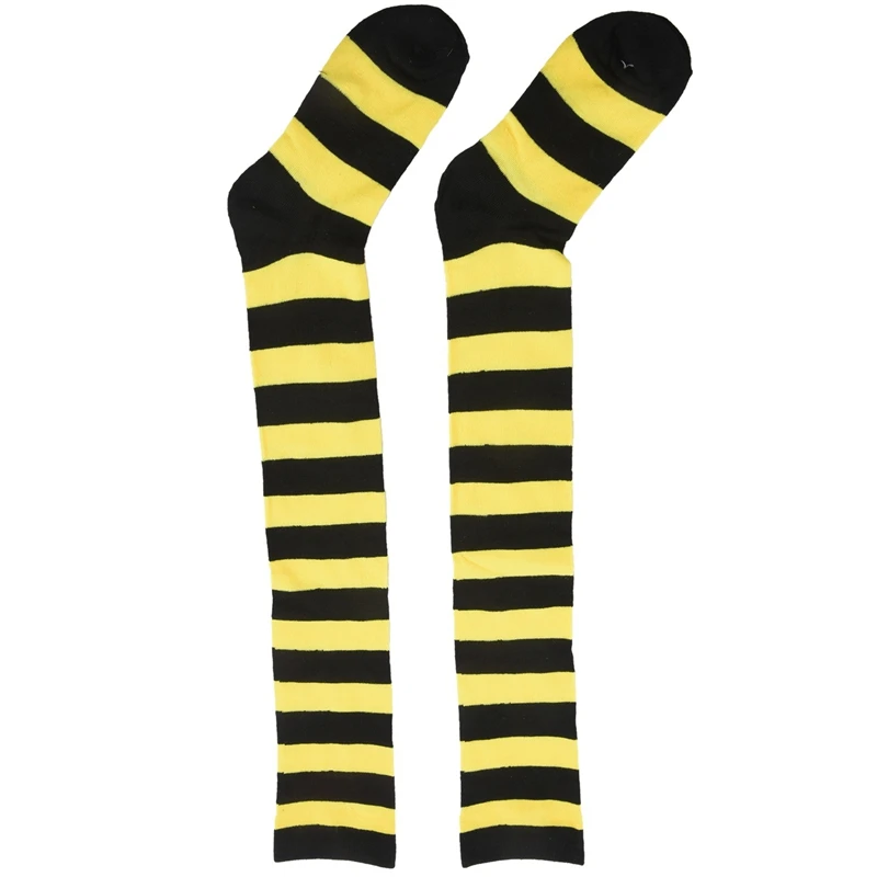Гольфы в широкую полоску (желтый + черный)|Чулки| |