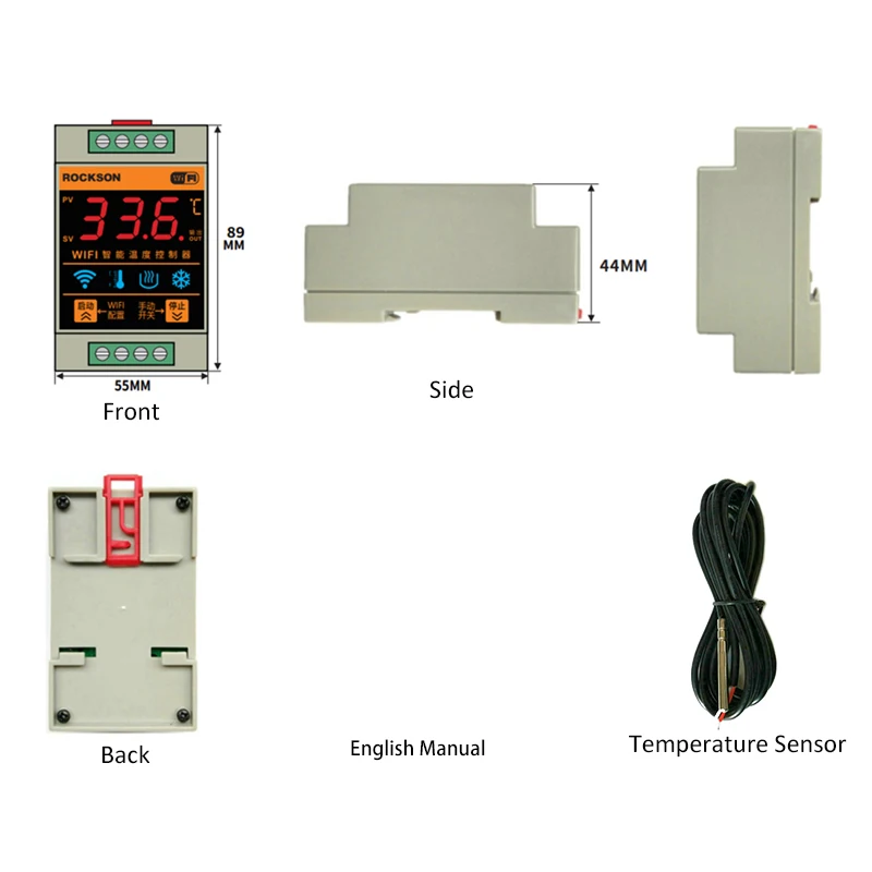 

Tuya Smart Life WIFI Temperature Sensor Heating Boiler Cool Controller Remote Switch Thermometer Thermostat Alarm App Control