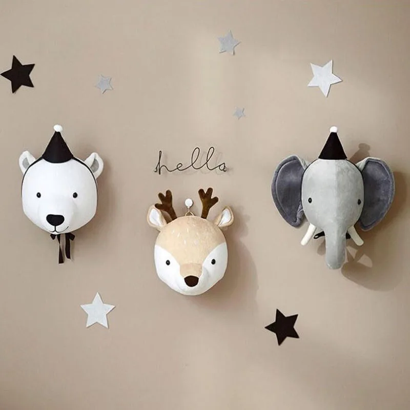 2020 креативная Скандинавская настенная подвесная Единорог слон голова животного
