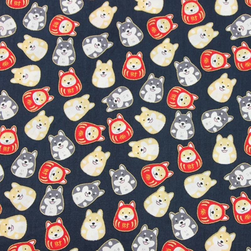 Half yard thin cotton fabric with cartoon soft breeze dog gilt print handmade patchwork bag garment cloth 100% B45 | Дом и сад