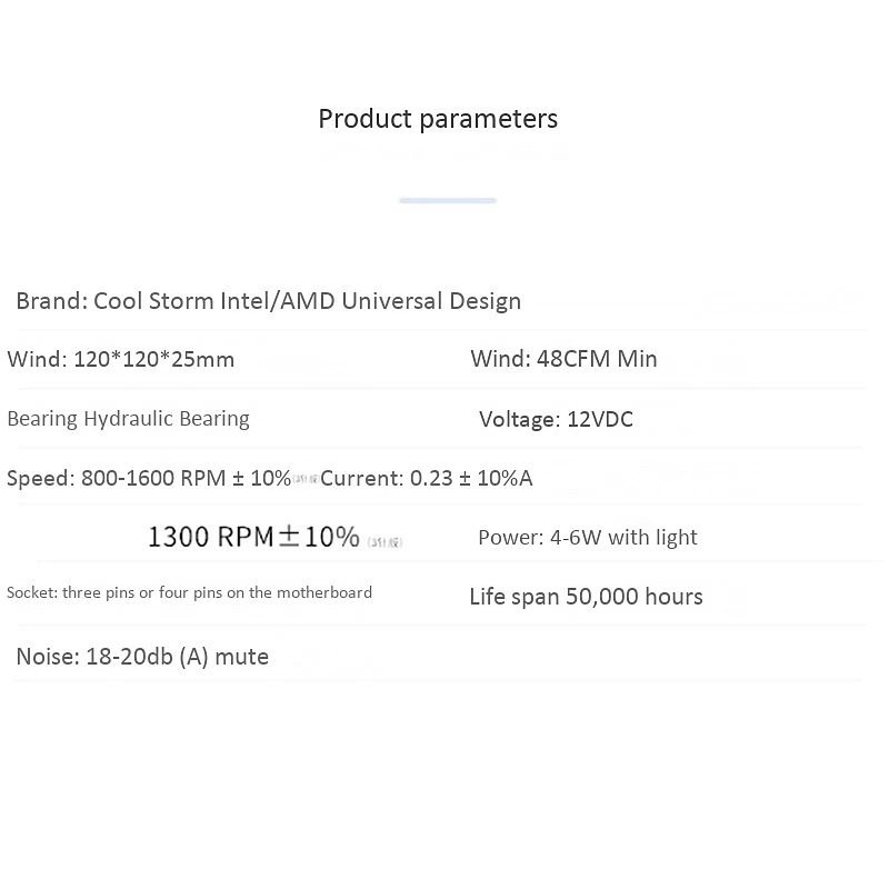 

COOL STORM 4 Heat Pipe Radiator Tower Copper Tube CPU Fan 12cm Top Luminous Fan (ic Sky Wheel)