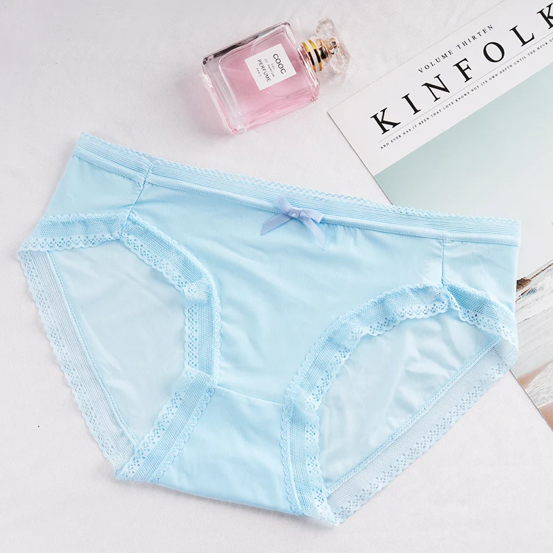 Женские кружевные трусы Elifashion хлопковые с подкладкой и бантом трусики цветочным