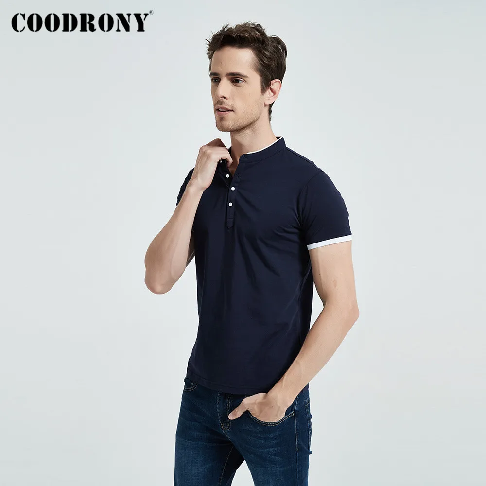 COODRONY брендовая мягкая хлопковая футболка с коротким рукавом мужская одежда 2020
