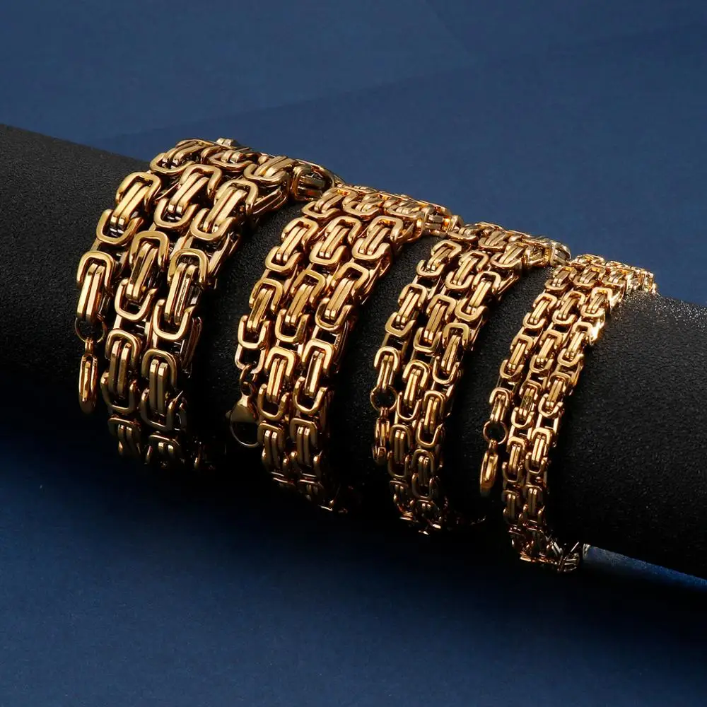 Длинное ожерелье из нержавеющей стали для мужчин длинное в королевской коробке