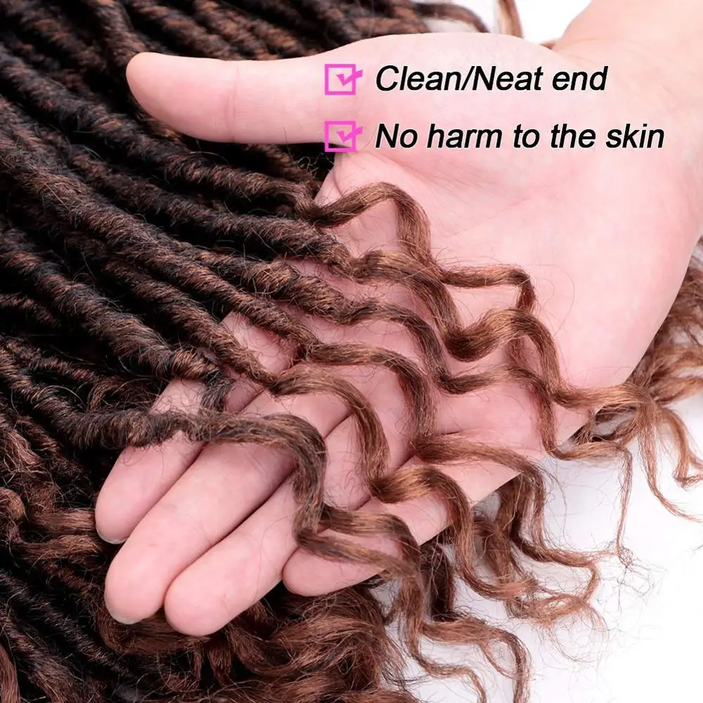 Мягкая богиня Faux Locs Омбре коса волос предварительно Петельчатая крючком косы