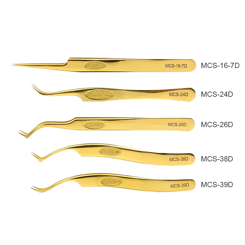 5pcs golden Vetus Новая серия букв Фэнтези яркие Премиум красивые щипцы для макияжа для создания 3D 6D ресниц - Цвет: 5pcs golden