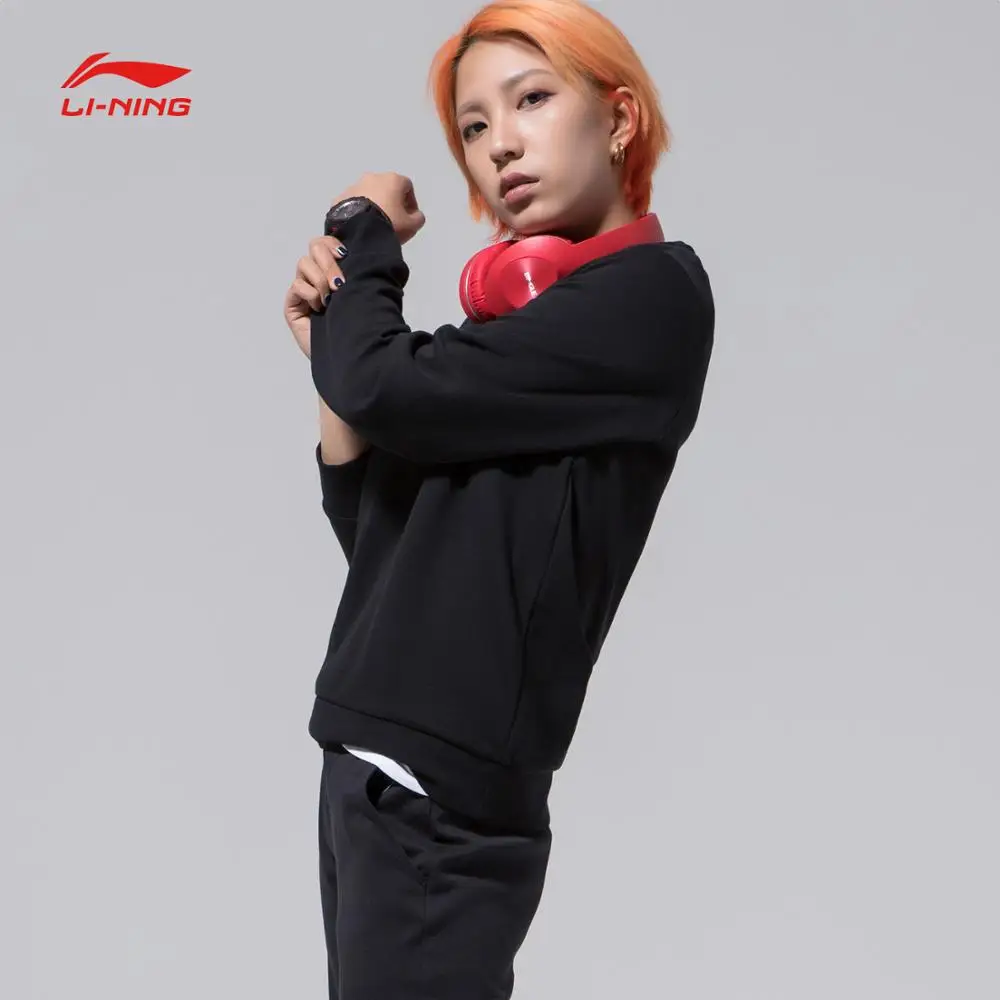 Li-Ning женский сверхмодный свитер, обычный крой, вязаный 87% хлопок 13% полиэстер, Удобная подкладка, спортивные свитера AWDN638 WWW984