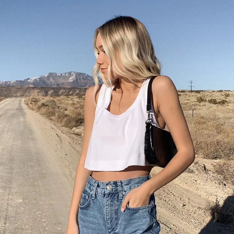 

Women'S Cotton T-Shirt Halter Top Loose Solid Ovesize Ladies Tshirts Simplee Crop Top Female Clothing Sexy Tshirt For Girl