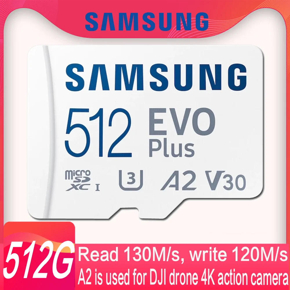 SAMSUNG MC EVO Plus TF-карта 512 ГБ 256 128 A2 V30 SDXC 64 Гб A1 |
