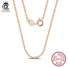 Ожерелье ORSA JEWELS в итальянском стиле, серебряная цепочка на шею, цвет розового золота, 1,0 мм, цепочка с кабелем, серебряная цепочка с о-образной перекрестной строчкой
