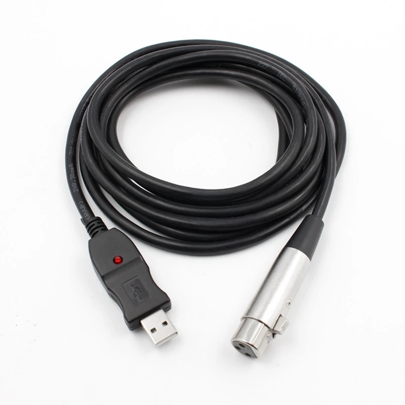 3 м USB штекер к XLR гнездовой микрофон Соединительный кабель Новый|Микрофоны| |
