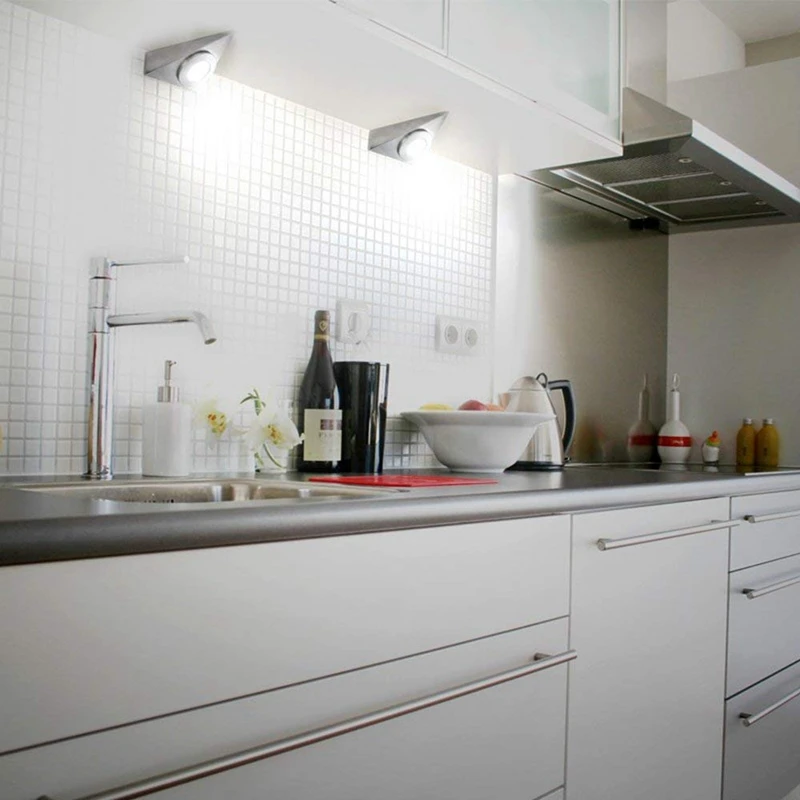 

1Pc Kitchen Under Cabinet Lighting Triangle Led Light Stainless Steel Downlight