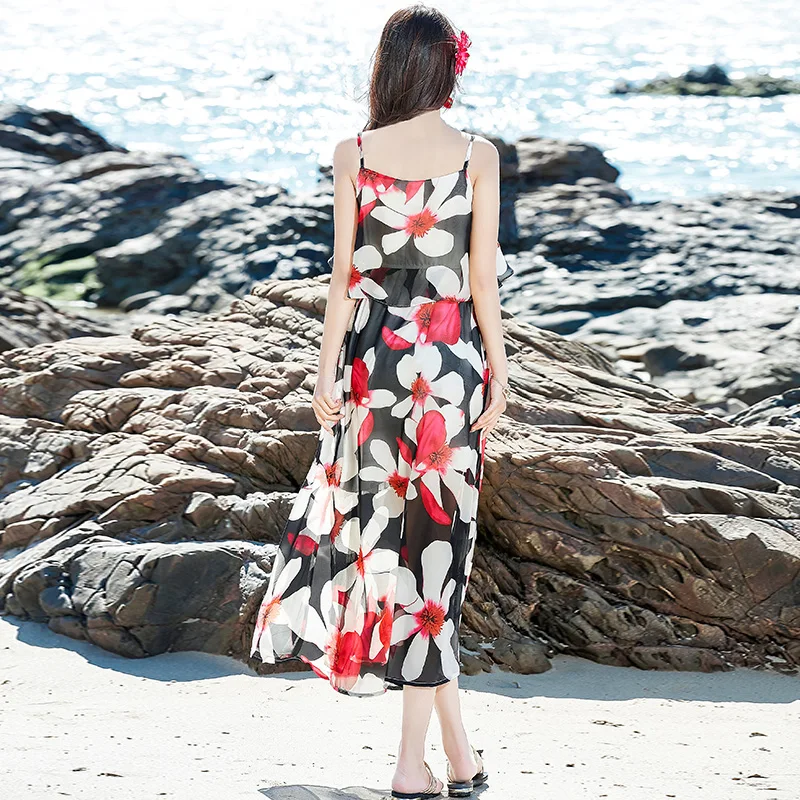 

Bohemia Holiday Beach Floral Maxi Long Spring Summer Clothes Dress For Women'S Vetement Femme 2021 Sukienka Sundress Vintage