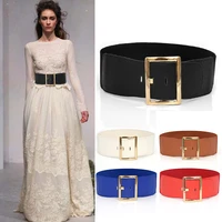 luxury women belts elastic stretch wide waist belts female gold buckle cummerbands for dress sweater clothing accessories