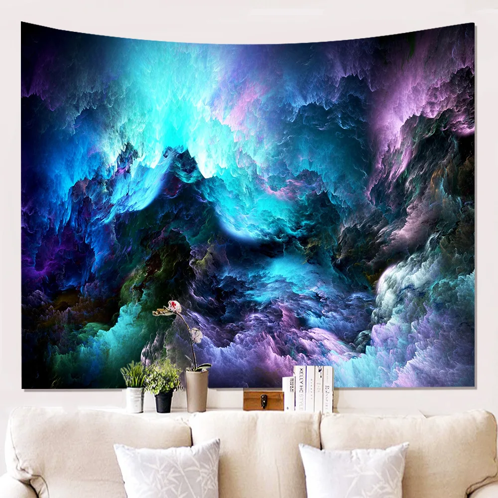 Галактика психоделическая акварель облака гобелен хиппи настенный богемный
