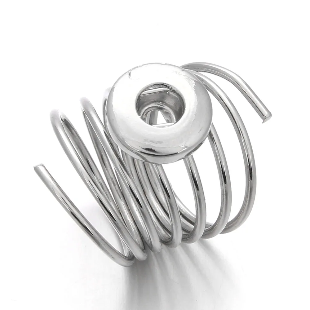 New Snap Ring for 12MM Button Jewelry Silver Color Women Men Rings DIY | Украшения и аксессуары