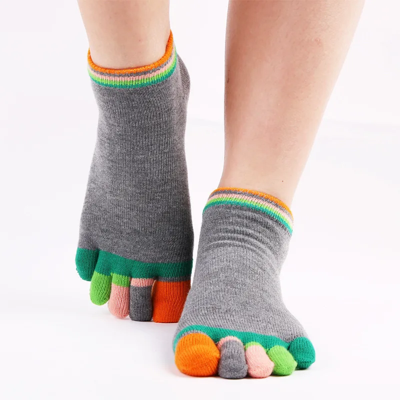 2 пара/лот женские носки для йоги с пятью пальцами цветные противоскользящие