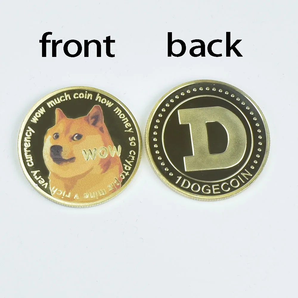 

Позолоченные памятные монеты Wow DogeCoin, металлические монеты с рисунком собаки