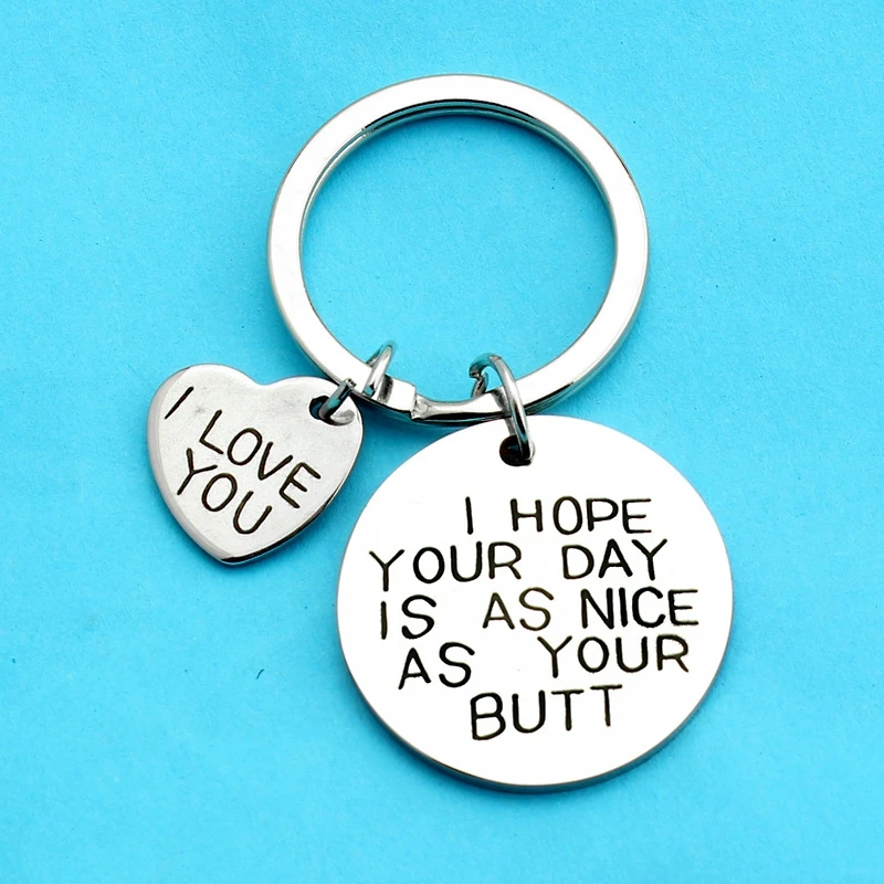 

Новый, надеюсь, ваши дни .. Персиковое сердце парный подарок из нержавеющей стали брелок подарок на день Святого Валентина, бойфренд