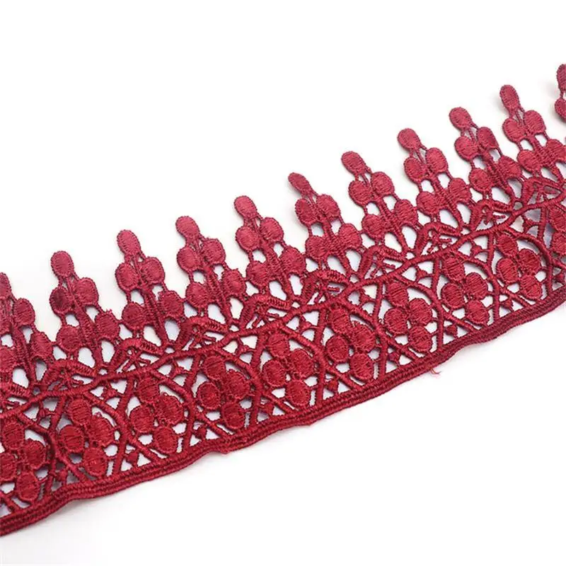 wine red K15359 Маргаритка растворимый полиэстер кружево отделка Вязание Свадьба вышитые Diy ручной работы лоскутное Ленточные швейные принадлежности ремесла - Цвет: wine red