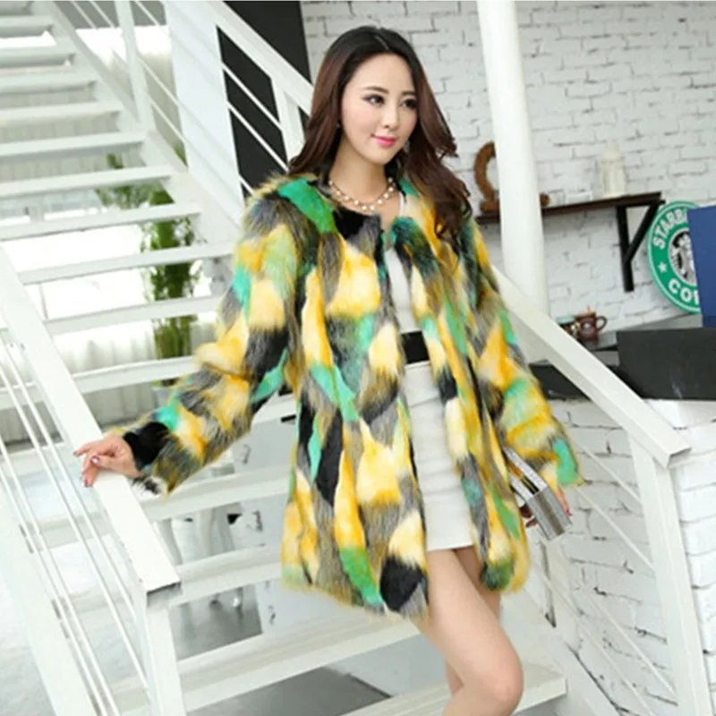 

WEPBEL Women Thick Warm Faux Fur Jacket Ladies Coat Outwear Elegant Long Sleeve Overcoat