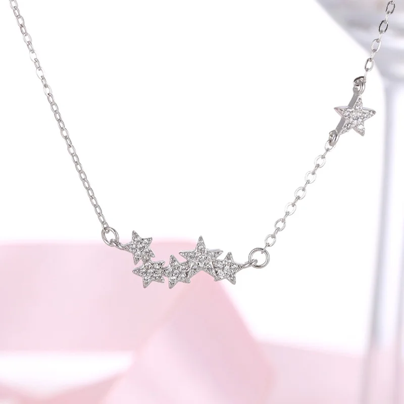 925 стерлингового серебра элегантное блестящее циркониевое ожерелье чокер со