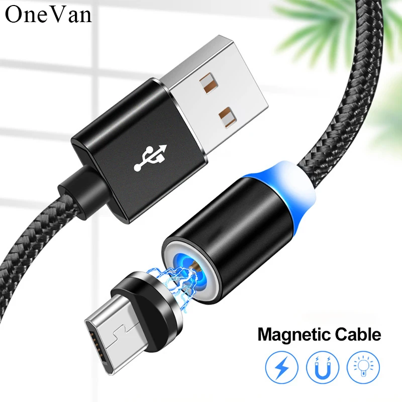 Магнитный кабель ONEVAN 2 м адаптер Micro USB Type C 4 А магнитное зарядное устройство