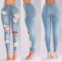 womans jeans woman feminina high waist jeans fashion women jeans denim hole female high waist stretch slim sexy pencil pant