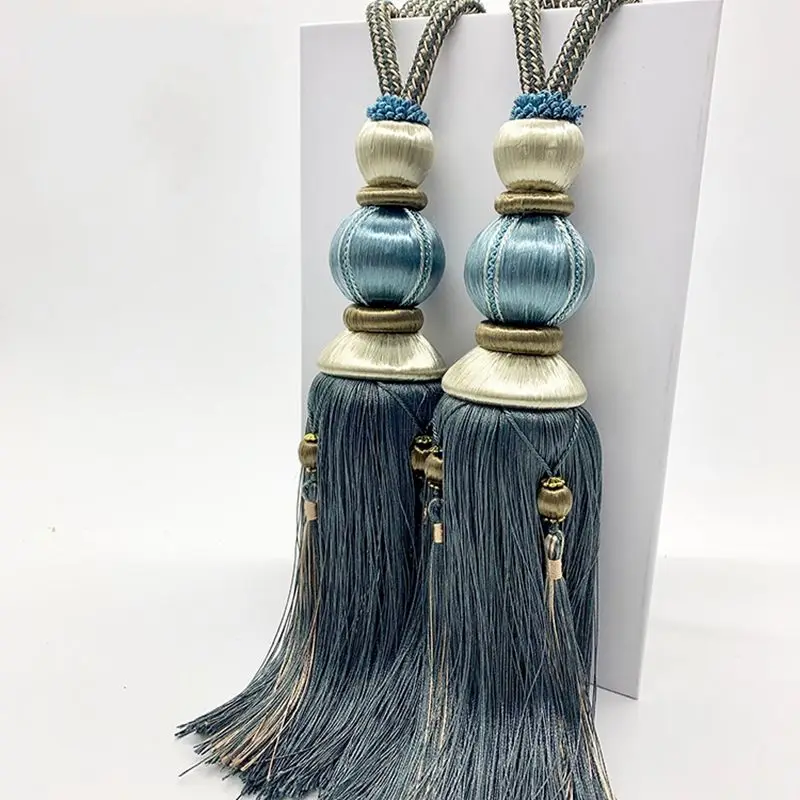 

2Pcs Curtain Tieback Hanging Ball Curtain Hook Bandage Lashing Lobbing Strap Tassel Tieback Buckle Home Decoration