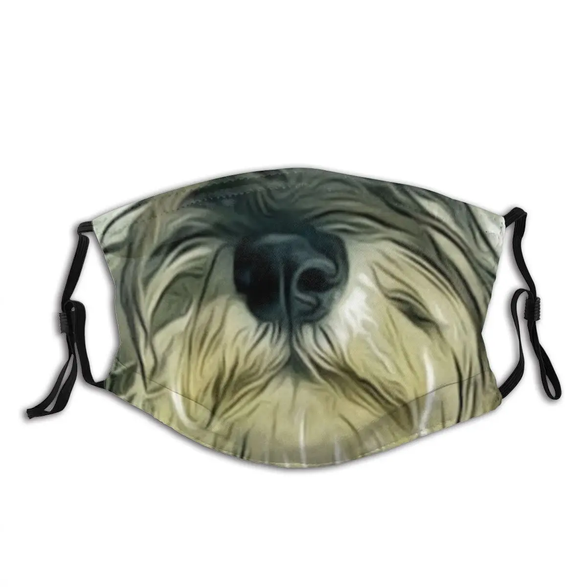 

Miniature Schnauzer Mouth Cute Animal Non Disposable Mouth Face Mask with Filters Dustproof Polyester Protection Cover Muffle