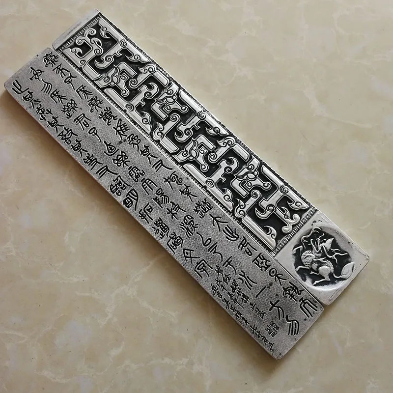 

Vintage Carving Craft Paperweight 2pcs Metal Paperweights Chinese Brush Calligraphy Paperweights Portable Paper Pressing Prop