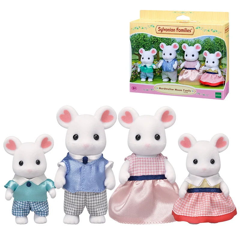 S01 Sylvanian Families Marshmallow Mouse Family Dollhouse Animial Figure Set New 5308 | Игрушки и хобби