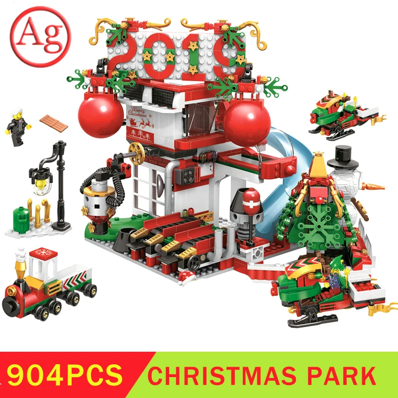 2019 Рождественский календарь Санта Клаус слайд парк совместимые DIY строительные