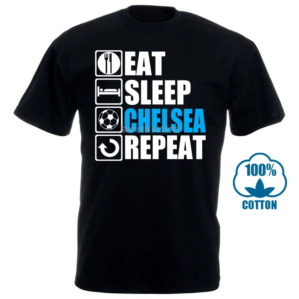 2018 Новая мужская хипстер &quot Eat Sleep футбольного клуба Челси дизайн для мужчин