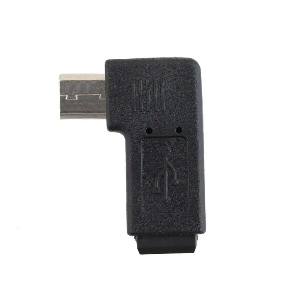 Черный 3*1 5*0 8 см Профессиональный левый/правый угловой USB Mini 5 Pin Female to Micro Male 90