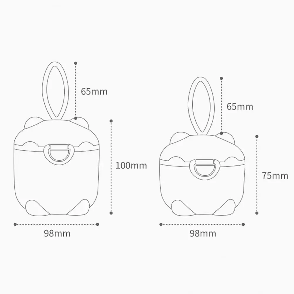

Portable Creative Solid Color Milk Powder Box Fresh Color Lovely Cartoon Design Large Capacity Baby Milk Case for Food