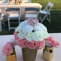 30pcs 8cm foam rose flower artificial flowers for wedding party bride bouquet decoration home diy wreath fake rose flower crafts