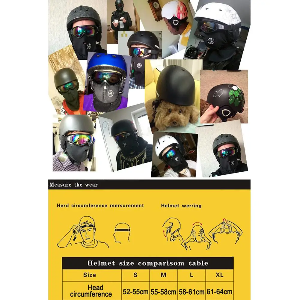 Интегрированный лыжный шлем для взрослых и детей безопасный Зимний скейтборда