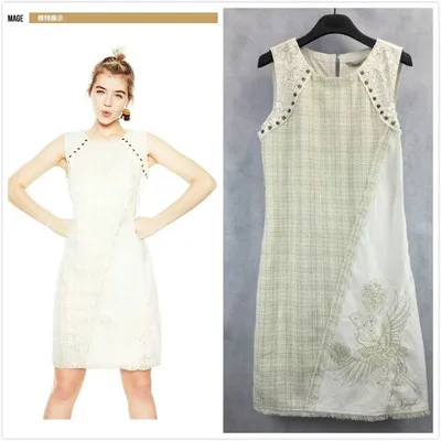 Новые облегающие хлопковые платья без рукавов в Испании на весну и осень |