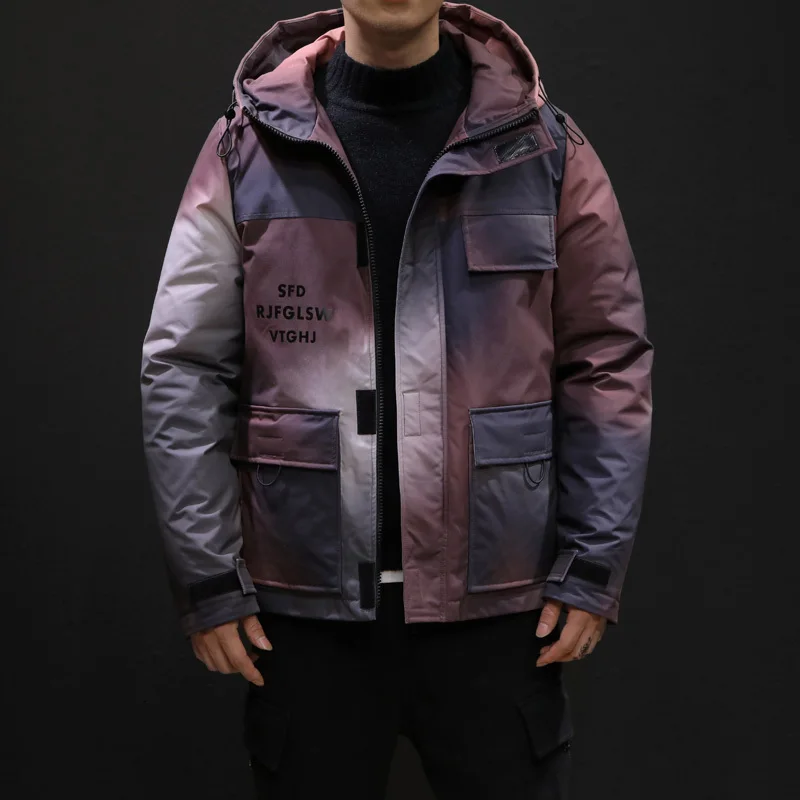 Winter Camo Jacket Men's Warm Thick Parka Men Fashion Casual Hooded Coat Man Cotton Jacket Large Size Male Clothes M-5XL - Цвет: RedCamo