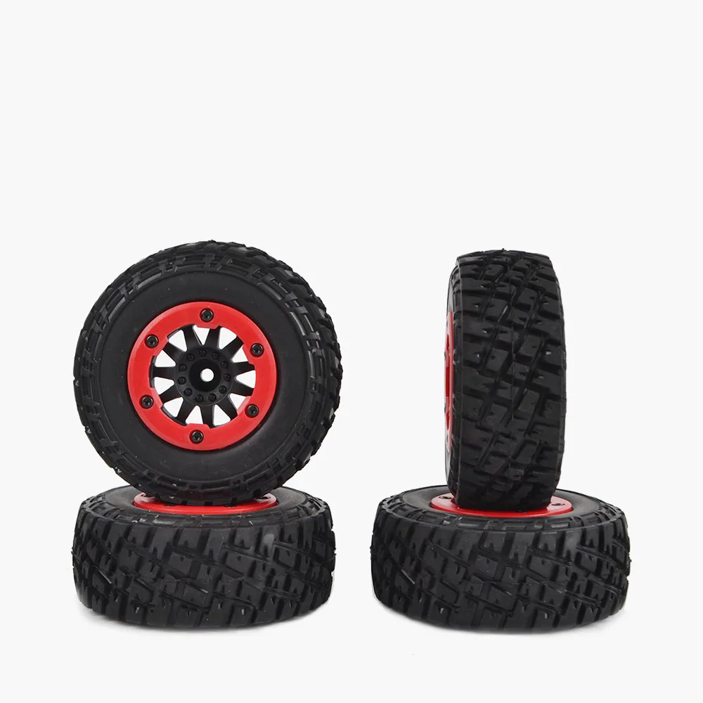 

4X Traxxas Slash 4x4 Beadlock Wheels W/Tires for 1/10 Short Course Trucks 4WD