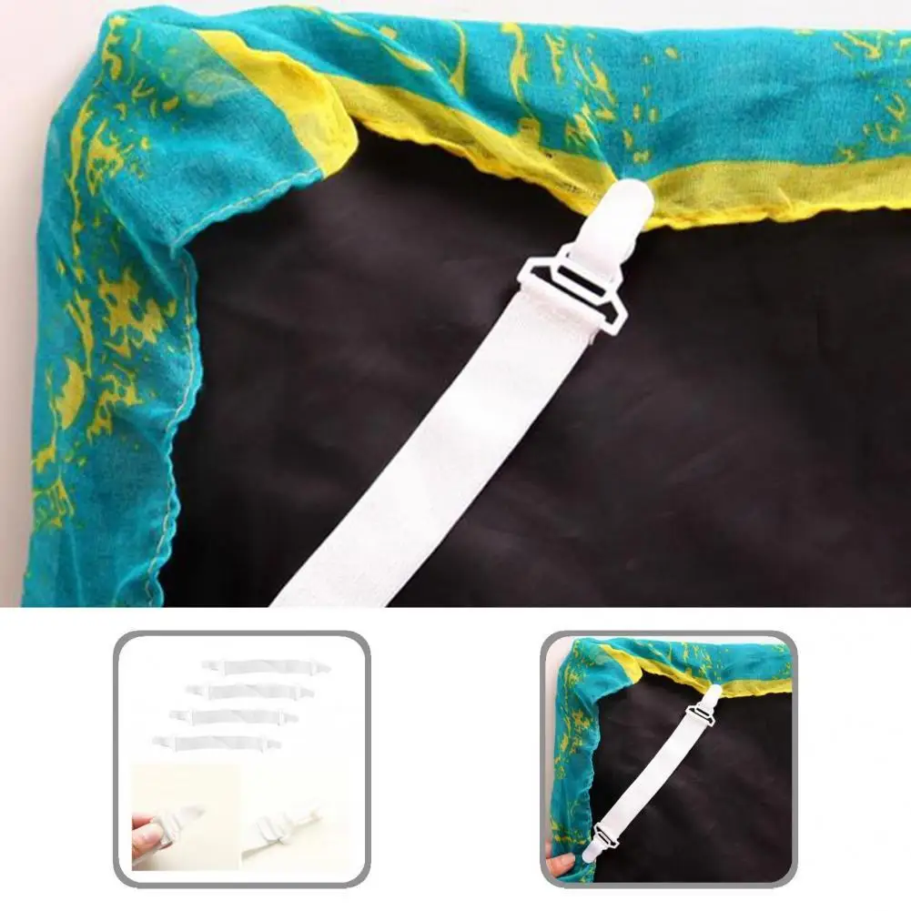 

Anti-slip Wide Compatibility Adjustable Bed Corner Holder Elastic Fasteners Clips for Mattress Pads