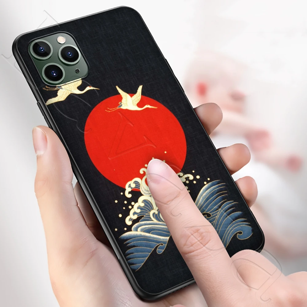 Lavaza Красочные японский журавль птица мягкий чехол из термопластичного